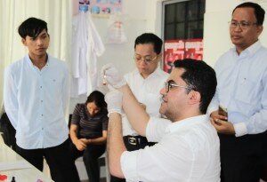 Interpretation of blood grouping test results, Kampong Thom PRH blood bank, March 2018